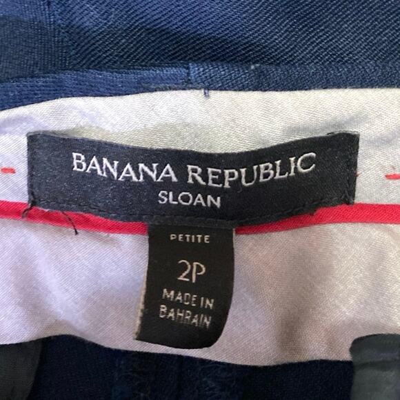 Banana Republic Sloan Women's Blue Skinny Mid Rise Crop Trousers Dress Pants 2P - Picture 4 of 5